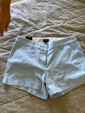 J. Crew Women's Pale Blue Cotton Blend Tailored Shorts